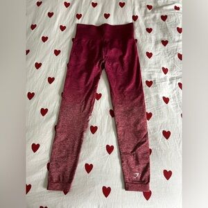 ombré red heather Gymshark leggings size small